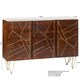 image 5 of Dark Gold Extra Large Sideboard 3 Drawers And 2 Doors - Solid Mango Wood - L40 x W160 x H85 cm | Brown