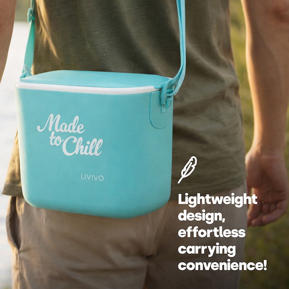 image 1 of LIVIVO Cool Box 5L Lightweight Portable Foam Insulation Carrying Strap - Turquoise