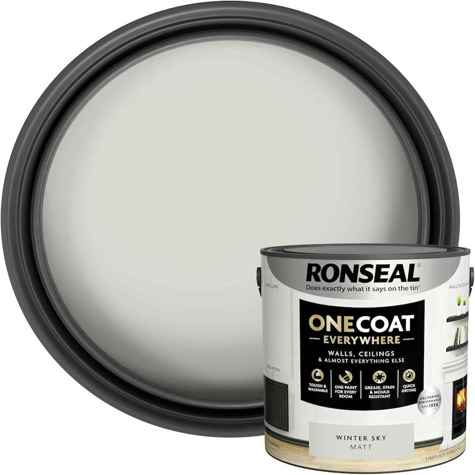 image 1 of Ronseal One Coat Everywhere Matt Paint 2.5L Winter Sky