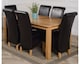 image 2 of Oslo 180 x 90 cm Large Oak Dining Table and 6 Montana Leather Chairs | Black | Black