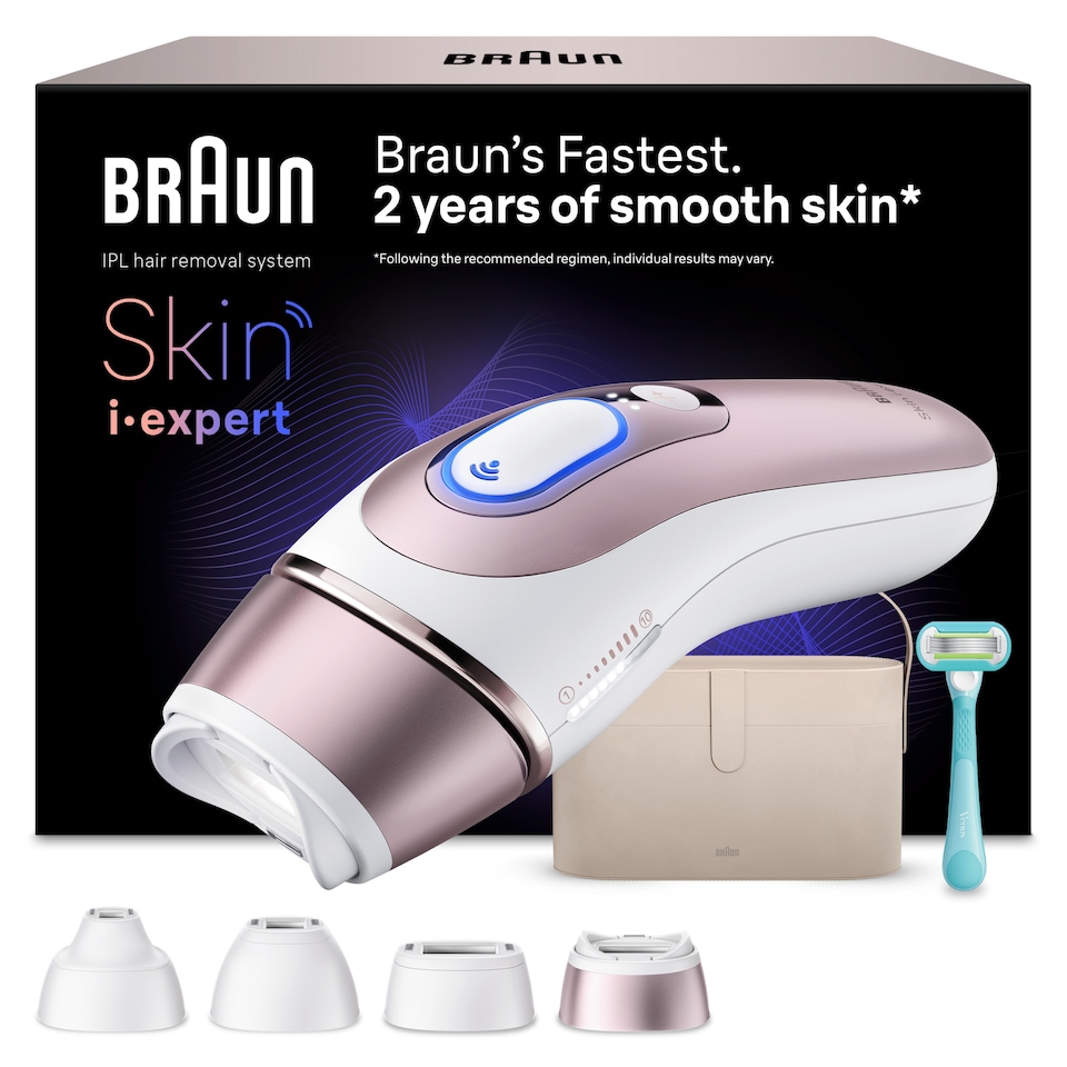 image 1 of Braun Smart IPL Skin i·expert, At Home Hair Removal, With Free App, 4 Smart Heads, PL7441