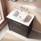 image 3 of Balterley Longnor 2 Drawer Floor Standing Vanity Unit with Square Basin and Marble Worktop, Woodgrain Graphite Grey, 800mm