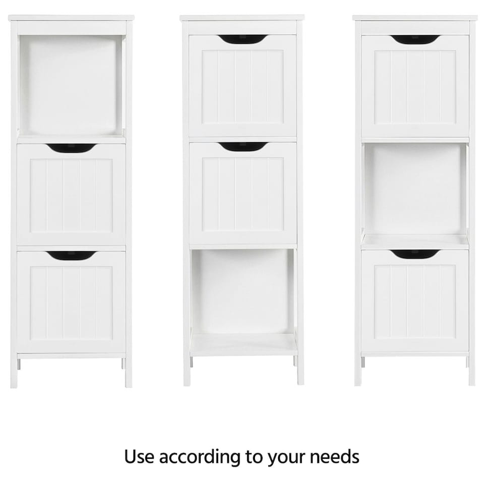 image 1 of Yaheetech Bathroom Cabinet 2 Hideaway Drawers 1 Shelf White