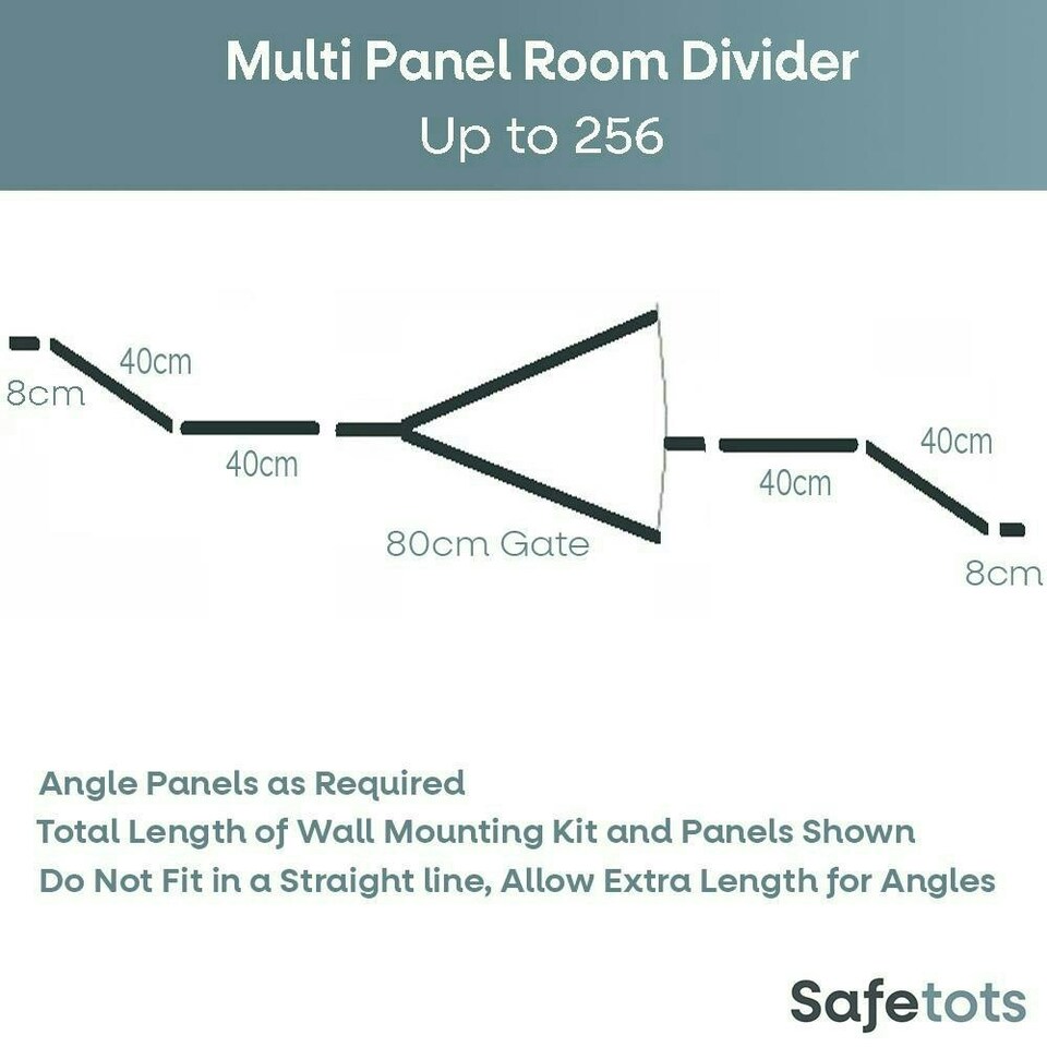 image 1 of Safetots Wooden Multi Panel Room Divider, up to 256cm, Natural Wood, 76cm Tall, Multi Panel Flexible Room Barrier, Room Divider with Door for Baby Cream | Natural