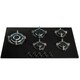 image 1 of SIA GHG902BL 90cm Black Glass 5 Burner Gas Hob With Cast Iron Pan Stands & Wok Burner