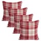 image 1 of OHS 4 x Dorset Woven Check Printed Cushion Covers, 45x45cm - Red