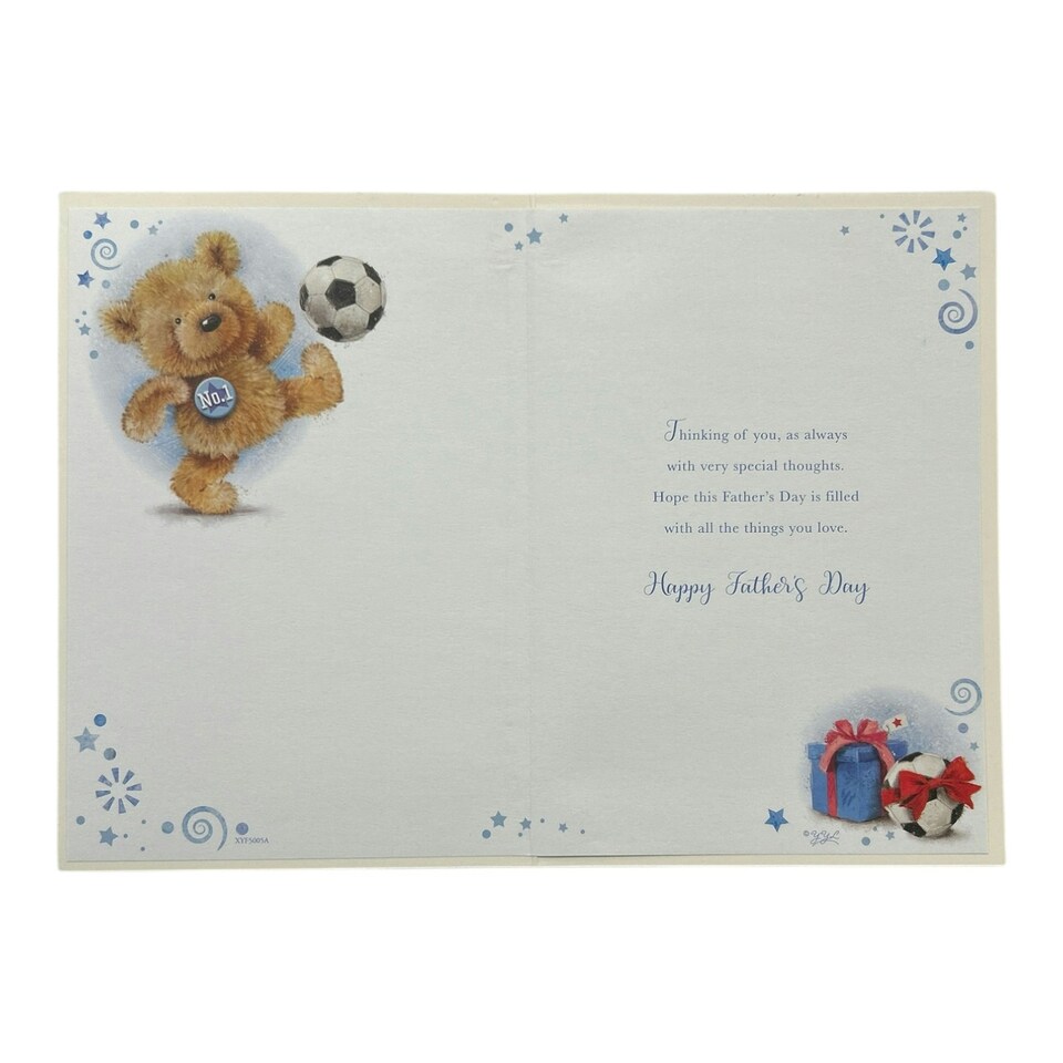 image 1 of Especially For You Teddy Playing Football Design Father's Day Card