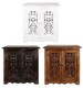 image 6 of Natural Hand Made Indian Mango Wood Shoe Cupboard Storage Unit Cabinet Dark Brown 59 x 36.5 x 61 cm | Brown | Dark Brown