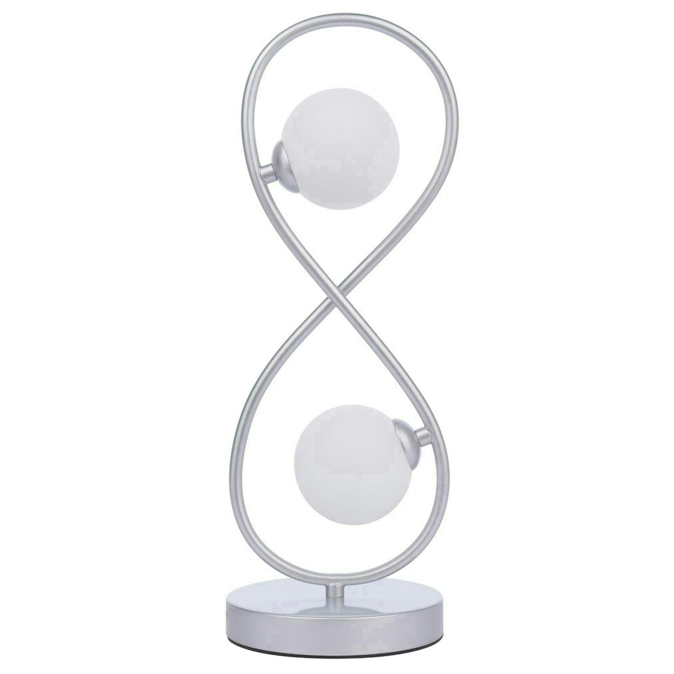 image 1 of Lena 2 Light Matte Silver Table Lamp Chrome