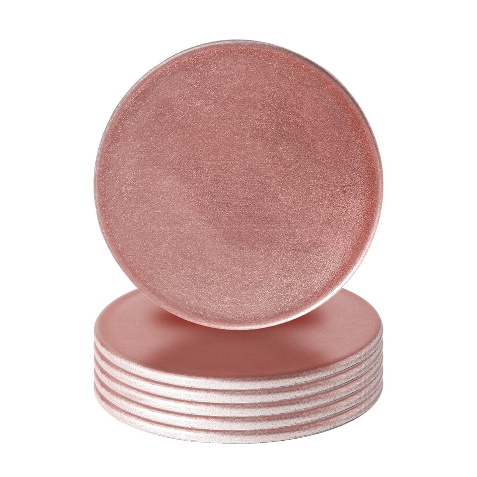 image 1 of Argon Tableware Metallic Coasters - 10cm - Rose Gold - Pack of 6