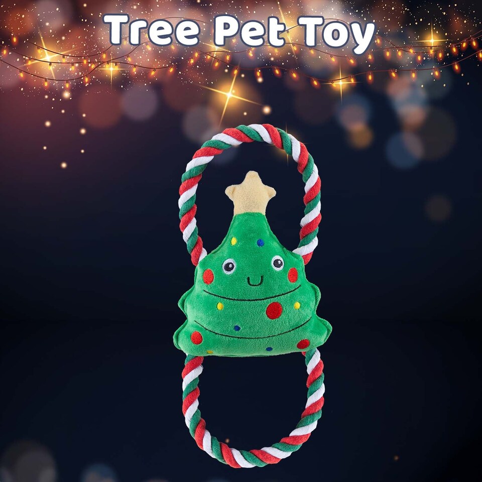 image 1 of PMS Christmas Tree Pet Toy 46.5cm x 20cm Green - Festive Dog Toy, 1 Each