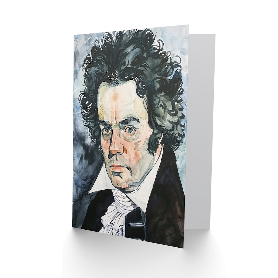 image 1 of Greeting Card Beethoven Classical Music Composer Portrait Birthday
