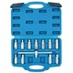 image 2 of 12pc Oil Drain Plug Key Set For Gear Boxes Back Axles Gearbox Hex + Square Bits