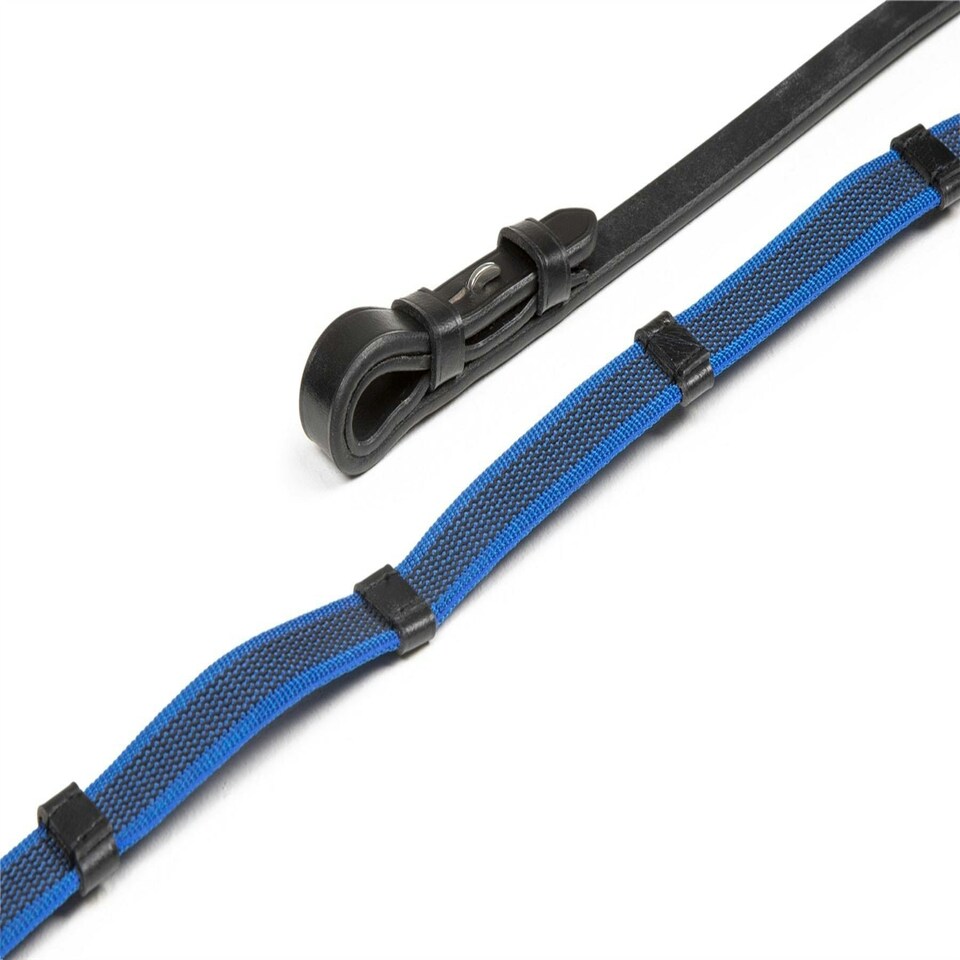 image 1 of Shires Aviemore Continental Rubber Grip Reins Black | Size: 48X5/8
Colour: Black/Orange