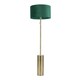 image 3 of ValueLights Lexy Forest Green Velvet Drum Shade with Antique Brass Dimmable Floor Lamp with LED Bulb Green