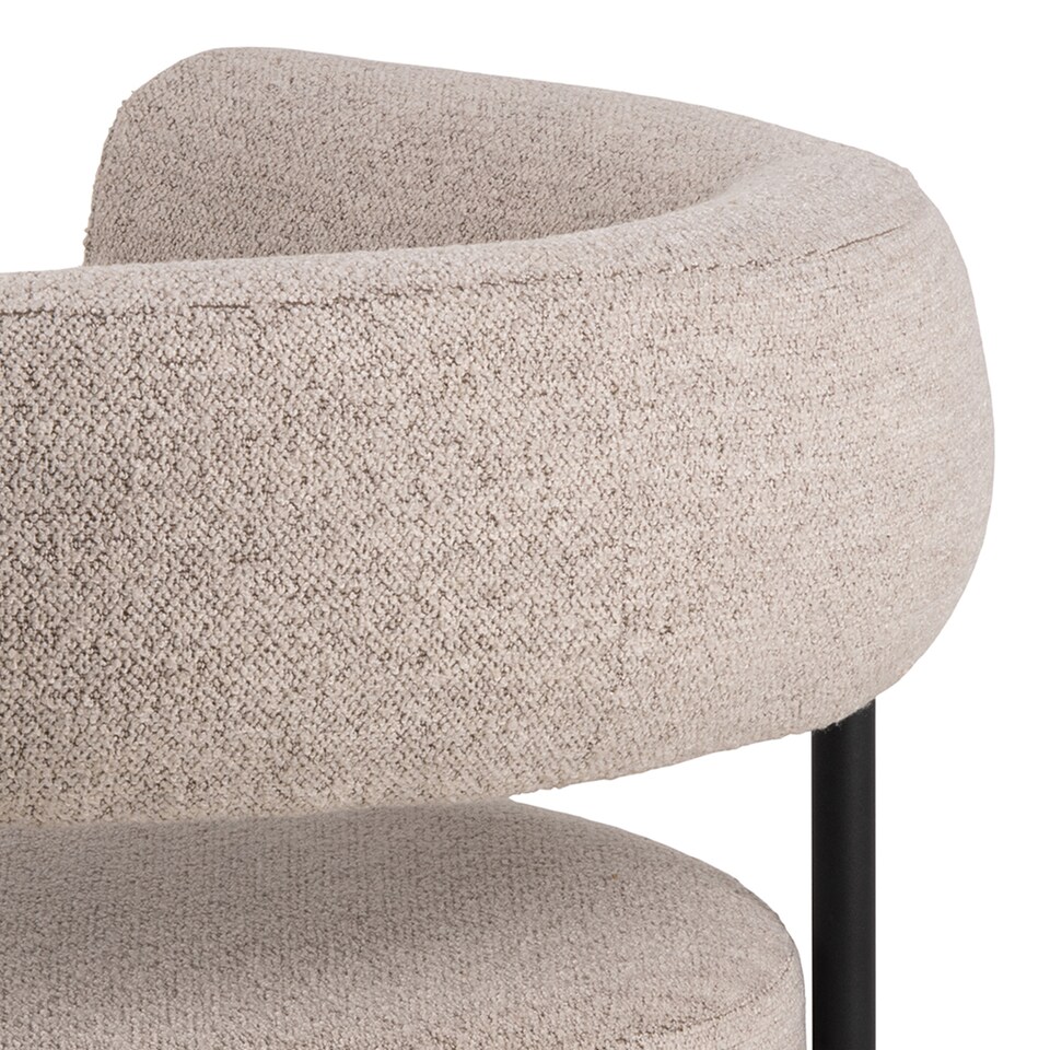 image 1 of Oakfield Lounge Chair in Beige Fabic with Black Legs