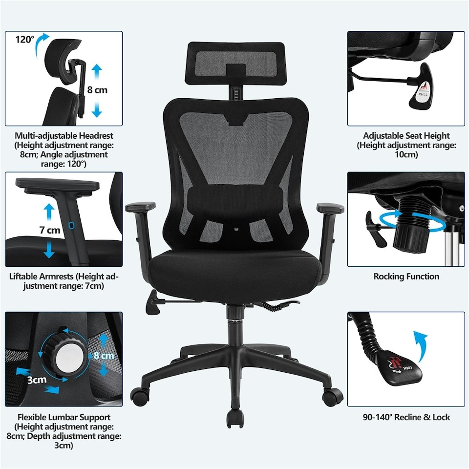 image 1 of Yaheetech  High Back Mesh Office Desk Chair | Black