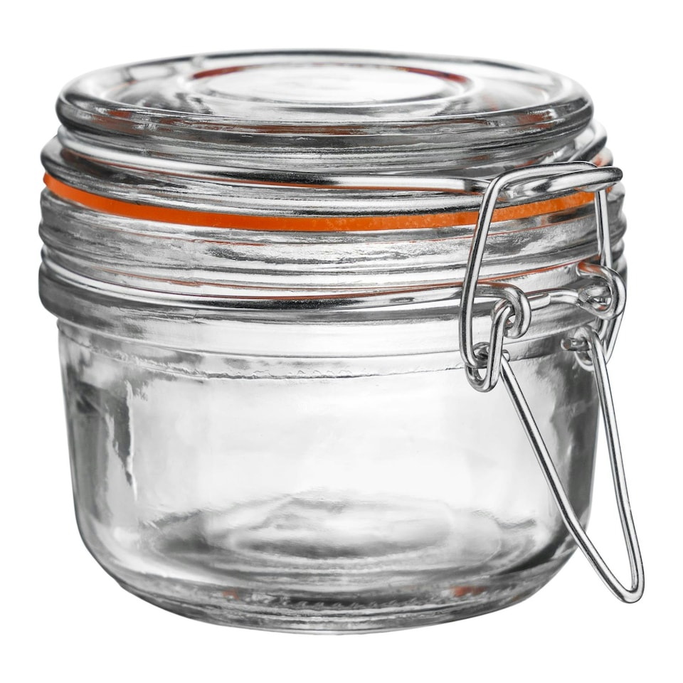 image 1 of Argon Tableware Glass Storage Jars - 125ml - Orange Seal - Pack of 6