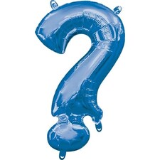 Blue Question Mark Symbol Air Fill Foil Balloon 40cm / 16 in