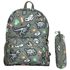 Mountain Warehouse Childrens/Kids Bookworm 15L Backpack & Pencil Case - Khaki Green - One Size