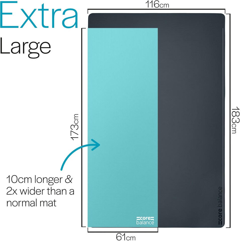 image 1 of Extra Large Exercise Mat (183cm x 116cm) - Black