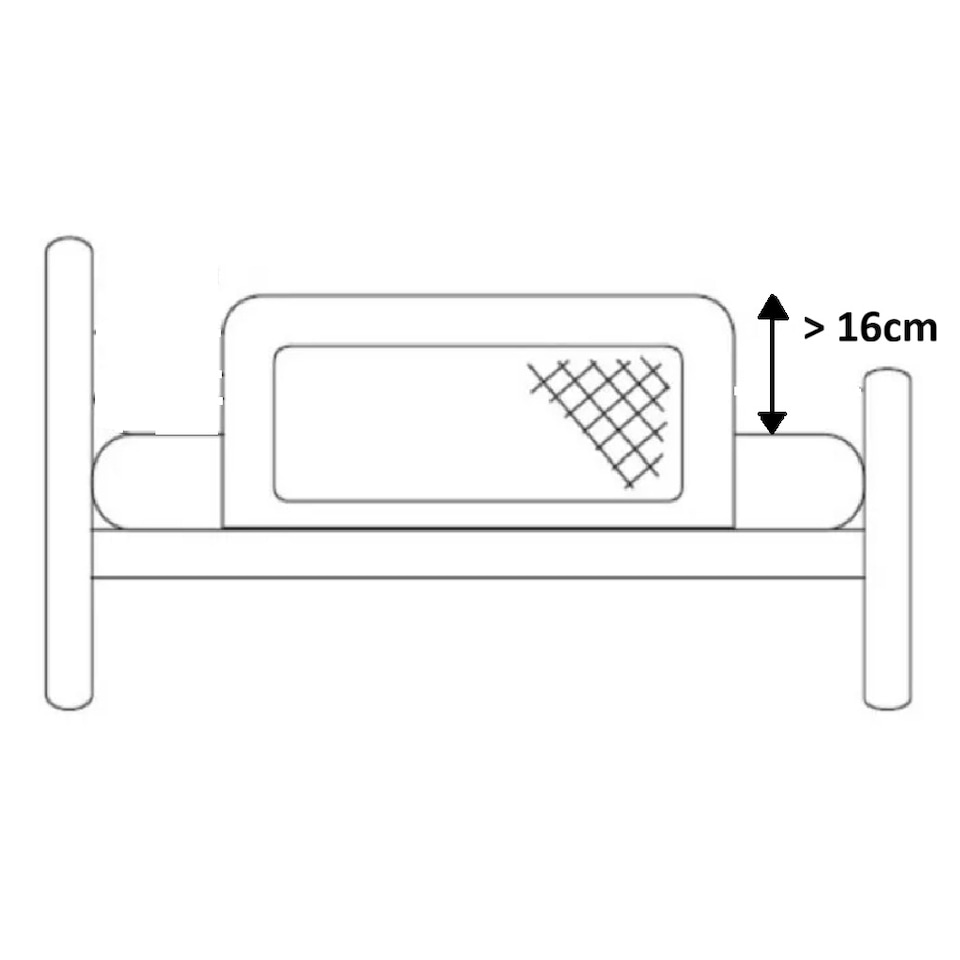 image 1 of Safetots Extra Tall Bed Rail, Grey 140cm Wide x 60cm Tall, Toddler Bed Guard For Safety