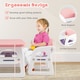 image 6 of COSTWAY 3-Piece Kids Table and Chairs Set with Rack Pink