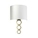 image 2 of Clark Medium 1 Light Wall Light, Aged Brass, Ivory Faux Silk Shade