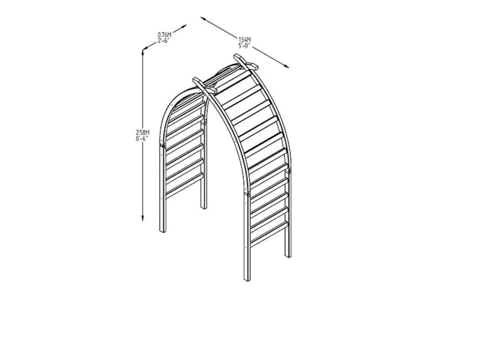 image 1 of Forest Garden Whitby Curved Wooden Garden Arch