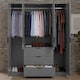 image 9 of Vida Designs Trega 4 Door 3 Drawer X-Large Mirrored Modern Wardrobe Unit, Grey