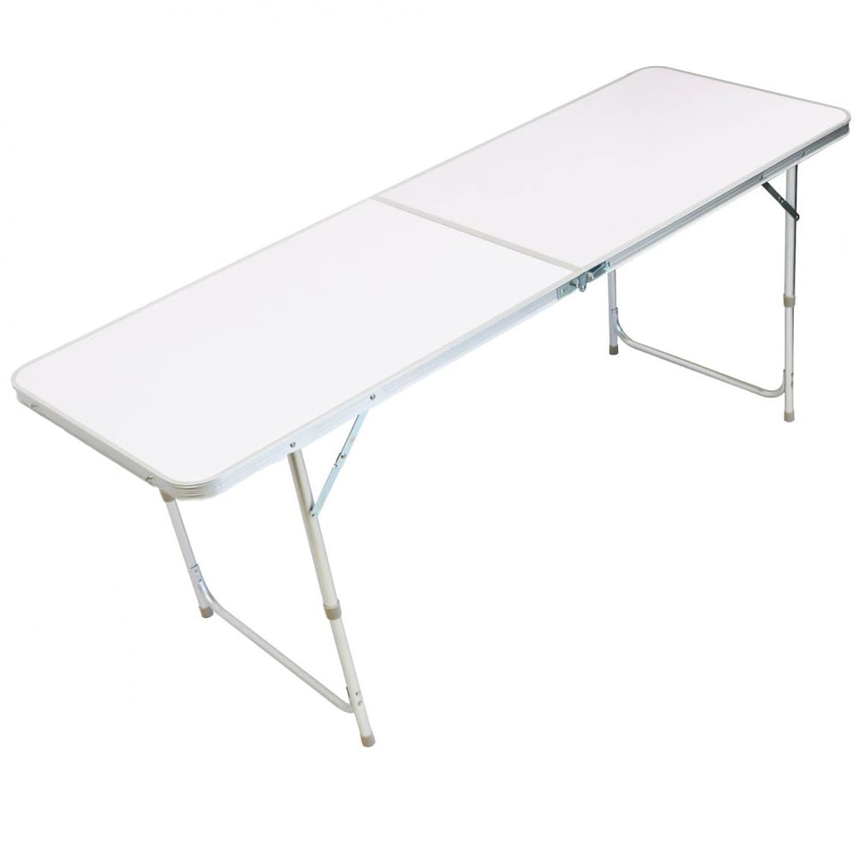 image 1 of 6ft Folding Outdoor Camping Kitchen Work Top Table | White