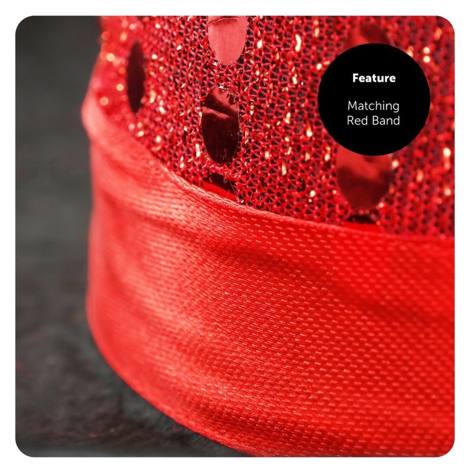 image 1 of Pack of 6 Red Sequin Top Hat Red | One Size