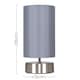 image 5 of ValueLights Francis Brushed Chrome Touch Table Lamp Grey Shade