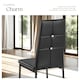 image 5 of Dining Chair Set - high backrest, slim steel legs & rhinestone highlights | Black | black | 6