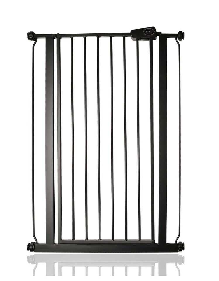 image 1 of Safetots Extra Tall Metal Safety Gate Pressure Fit, 120.3cm - 127.9cm, Slate Grey, 104cm in Height, Extra Tall Stair Gate, Tall Baby Gate, Easy Installation