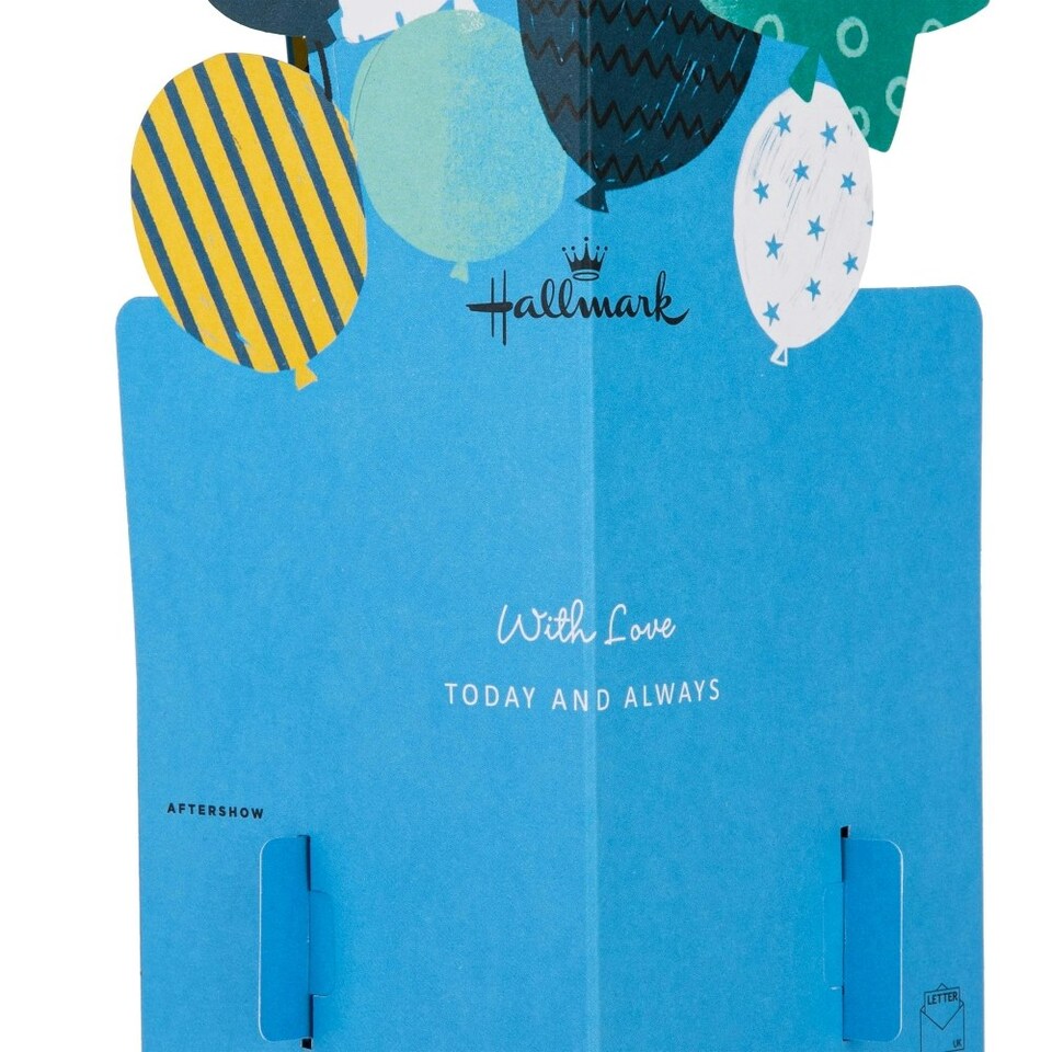 image 1 of 3D Pop-Up Star Balloons Design Son Birthday Card