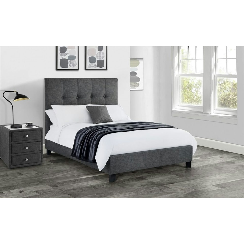 image 1 of Premium - Slate Grey Fabric Bed Frame - Double 4'6" (135cm)