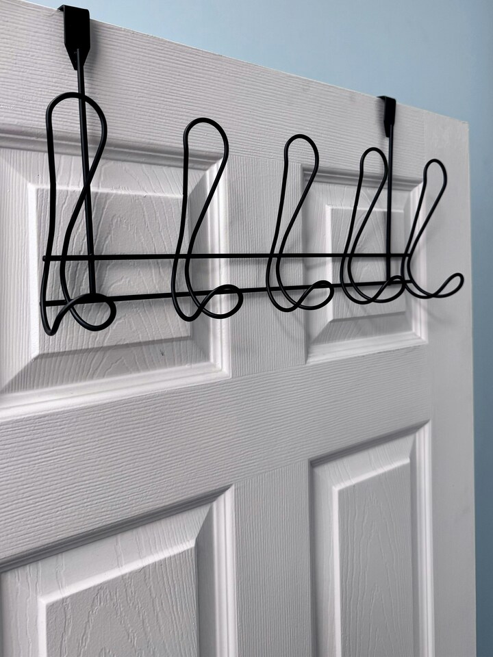 image 1 of Showerdrape Lyrical Black Over Door Storage Hooks