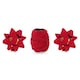 image 1 of Red Velour Ribbon Cops & Bows - Pack of 3