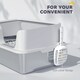 image 6 of PawHut Stainless Steel Litter Box, High Sided Metal Cat Litter Tray w/ Scoop Grey