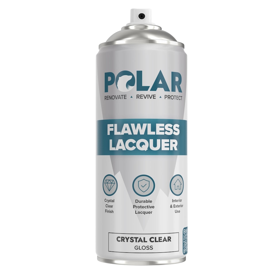 image 1 of Polar Flawless Lacquer Spray Gloss Finish Durable & Protective Topcoat | Clear | Clear Gloss | 400 ml | 1