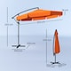 image 5 of Outsunny 2.7m Garden Banana Parasol Cantilever Umbrella with Crank Handle and Cross Base for Outdoor, Hanging Sun Shade, Orange | Orange | Orange