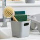 image 3 of Wham Studio 5 x 720ml Square Plastic Storage Baskets Grey