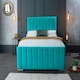 image 3 of Redding Plush Teal Double Bed Frame - Teal
