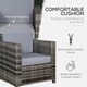 image 4 of Outsunny Garden Patio Rattan Wicker Furniture Single Cube Chair Sofa Outdoor Grey