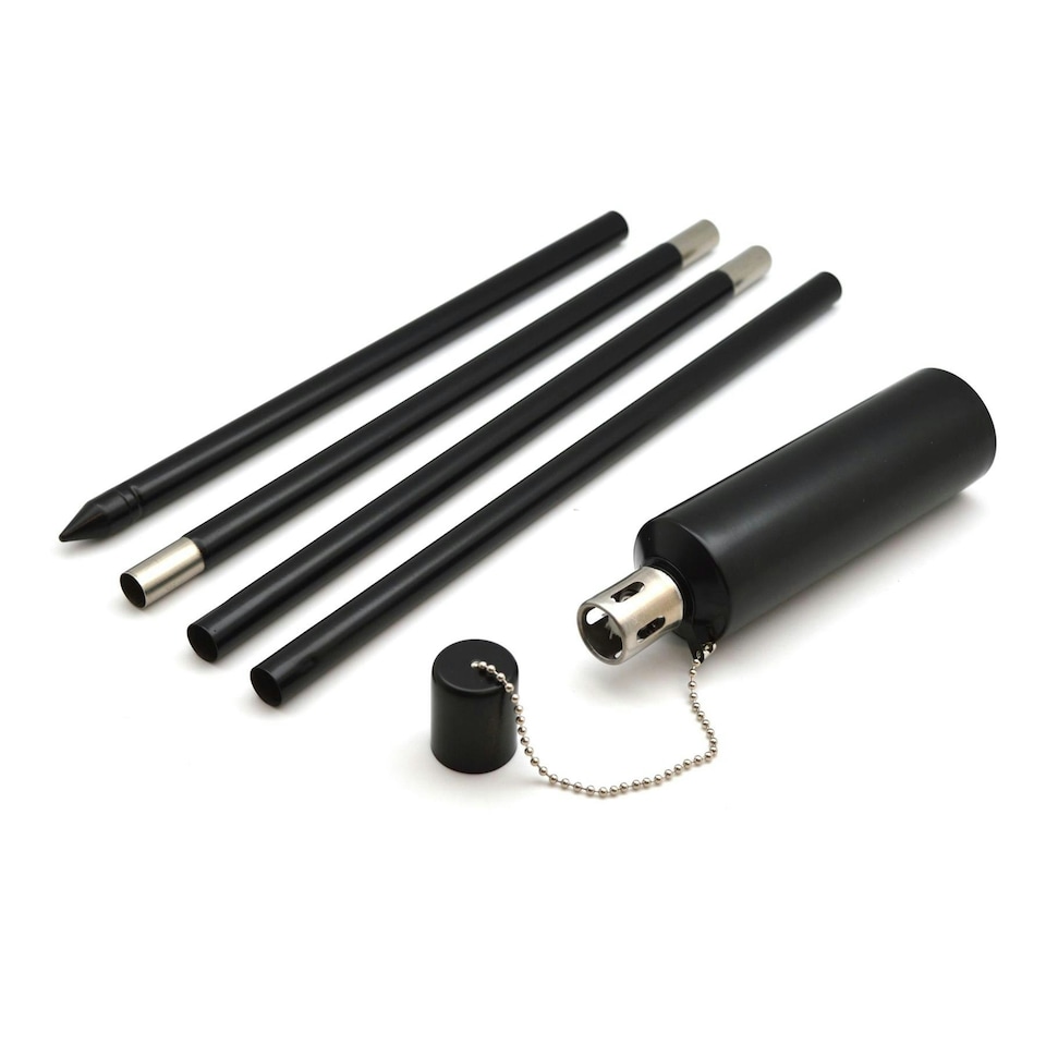 image 1 of Harbour Housewares Metal Garden Torch - Cylinder - Black
