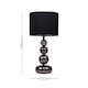 image 7 of ValueLights Chrome Table Lamp with Black Faux Silk Shade | Black