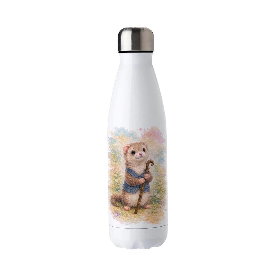 image 1 of Fuzzy Feret Reusable Metal Water Bottle