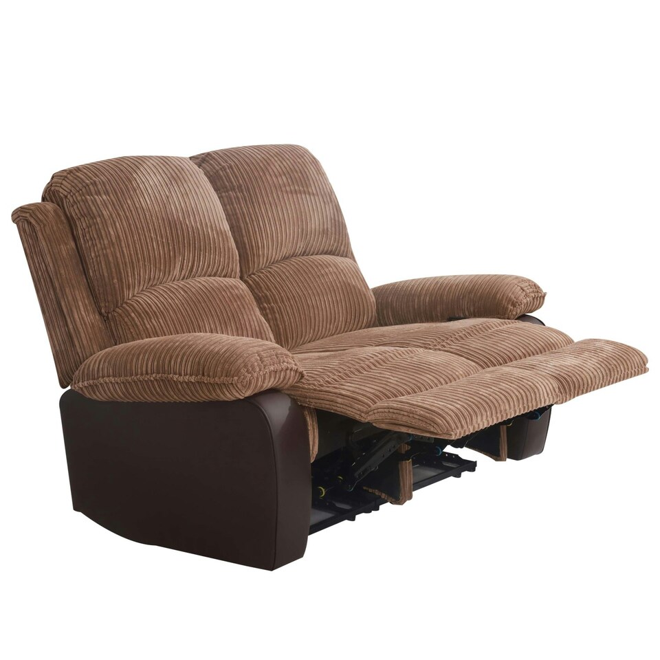image 1 of Brown Jumbo Cord Reclining Sofa Set With 2-Seater and 3-Seater Sofa