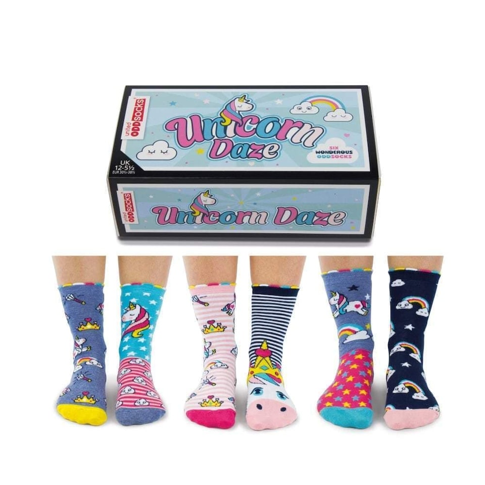 United Odd Socks Girls Unicorn Novelty Socks - Size UK 12–5.5